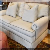 F20. Hickory Chair loveseat with corded welt 35”h x 63”w x 38”d